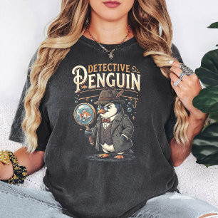 Camiseta Pingüino Detective Estilo Vintage