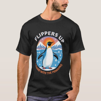 Camiseta Pingüino Divertido Con Aletas Arriba Me Pongo De P