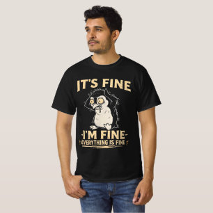 Camiseta Pingüino Divertido Estresado - Está Bien Estoy Bie