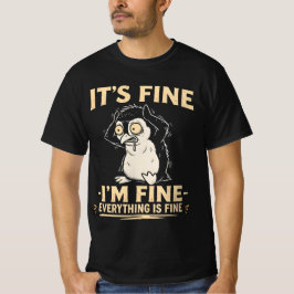 Camiseta Pingüino Divertido Estresado - Está Bien Estoy Bie