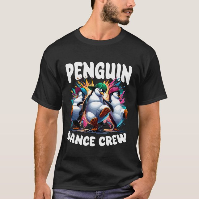 Camiseta Pingüino Divertido Haciendo Breakdance Break Dance (Anverso)