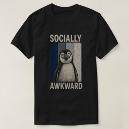 Camiseta Pinguino Divertido y Socialmente Torpe Humor Retro