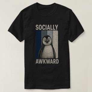 Camiseta Pinguino Divertido y Socialmente Torpe Humor Retro