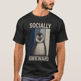 Camiseta Pinguino Divertido y Socialmente Torpe Humor Retro