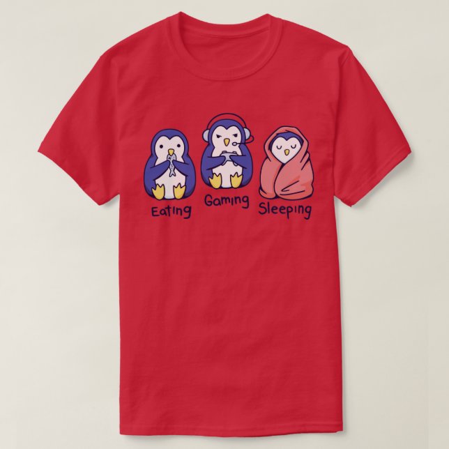 Camiseta Pingüino dormido para jugar (Diseño del anverso)