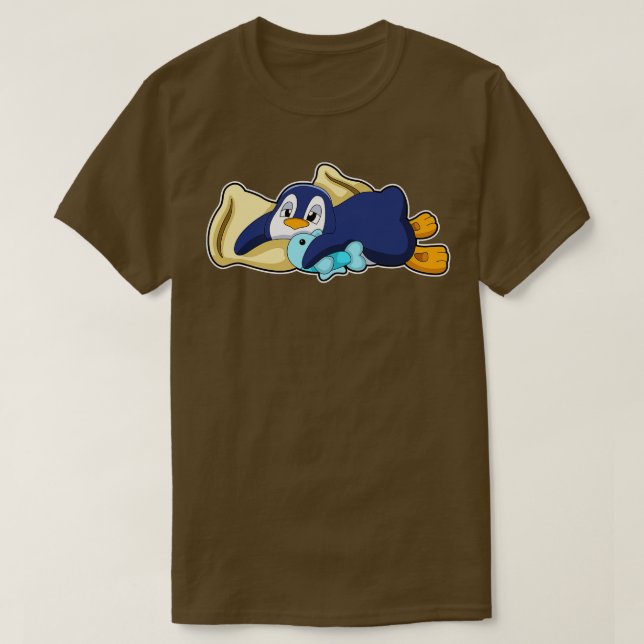 Camiseta Pingüino durmiendo con almohada (Diseño del anverso)