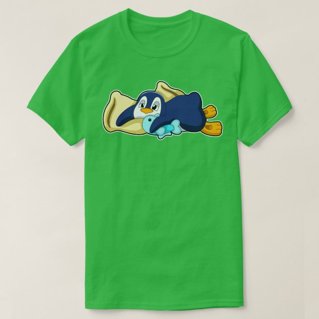 Camiseta Pingüino durmiendo con almohada (Diseño del anverso)