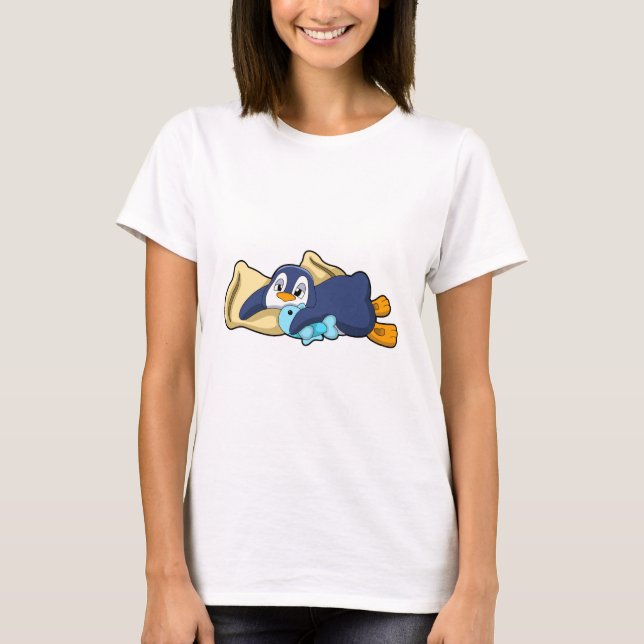 Camiseta Pingüino durmiendo con almohada (Anverso)
