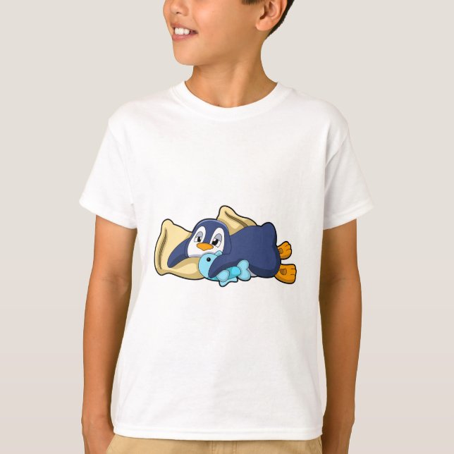 Camiseta Pingüino durmiendo con almohada (Anverso)