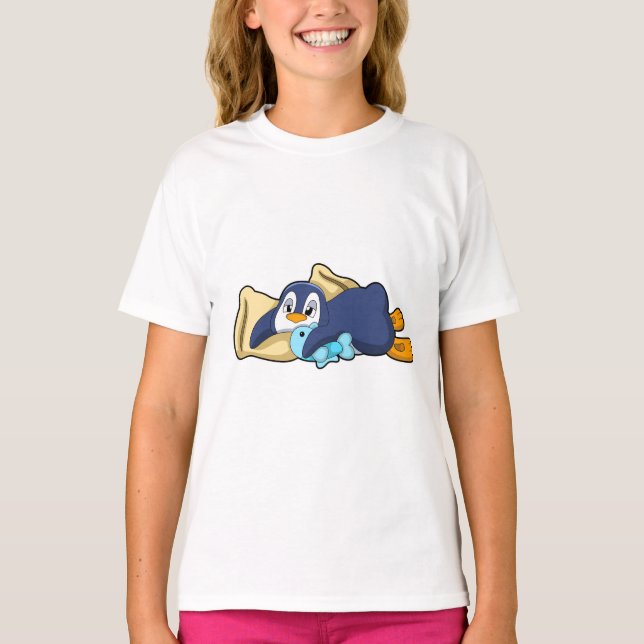 Camiseta Pingüino durmiendo con almohada (Anverso)