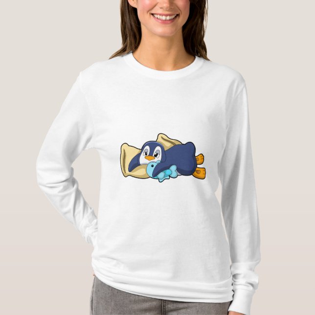 Camiseta Pingüino durmiendo con almohada (Anverso)