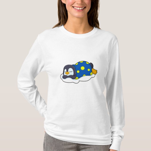 Camiseta Pingüino durmiendo con manta (Anverso)