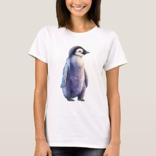 Camiseta Pinguino Emperador Cría Lilac Acuarela Mujeres