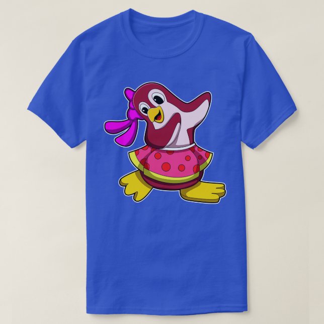 Camiseta Pingüino en baile con falda (Diseño del anverso)