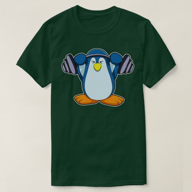 Camiseta Pingüino en Bodybuilding with Dumbbels (Diseño del anverso)