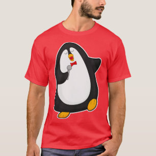 Camiseta Pingüino en canto con micrófono