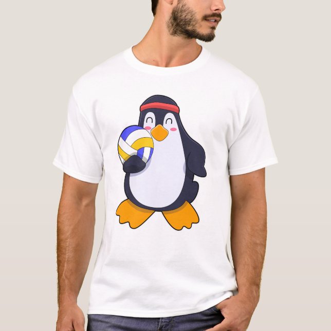 Camiseta Pingüino en deportes de voleibol (Anverso)