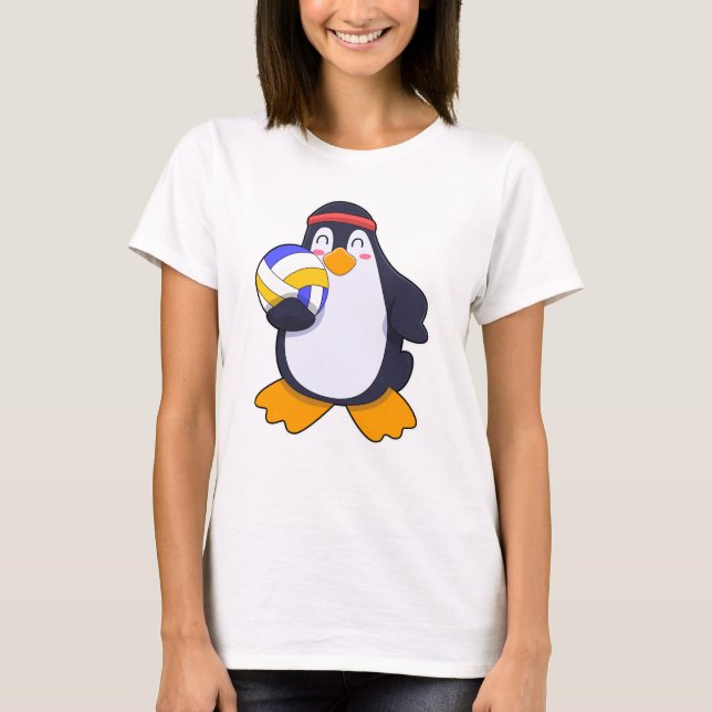 Camiseta Pingüino en deportes de voleibol (Anverso)