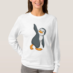 Camiseta Pingüino en ejercicio de Stretching de Yoga