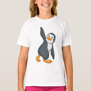 Camiseta Pingüino en ejercicio de Stretching de Yoga