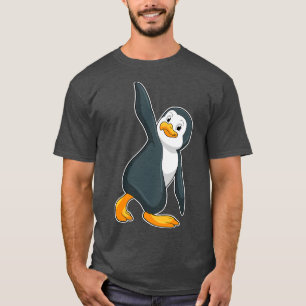Camiseta Pingüino en ejercicio de Stretching de Yoga