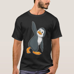 Camiseta Pingüino en ejercicio de Stretching de Yoga