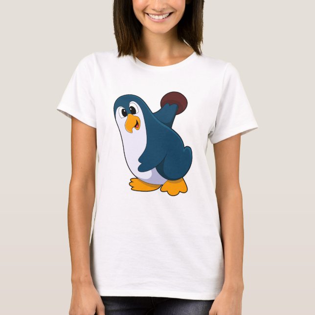 Camiseta Pingüino en el Bowling con bolas (Anverso)