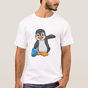 Camiseta Pingüino en el Bowling con bolas