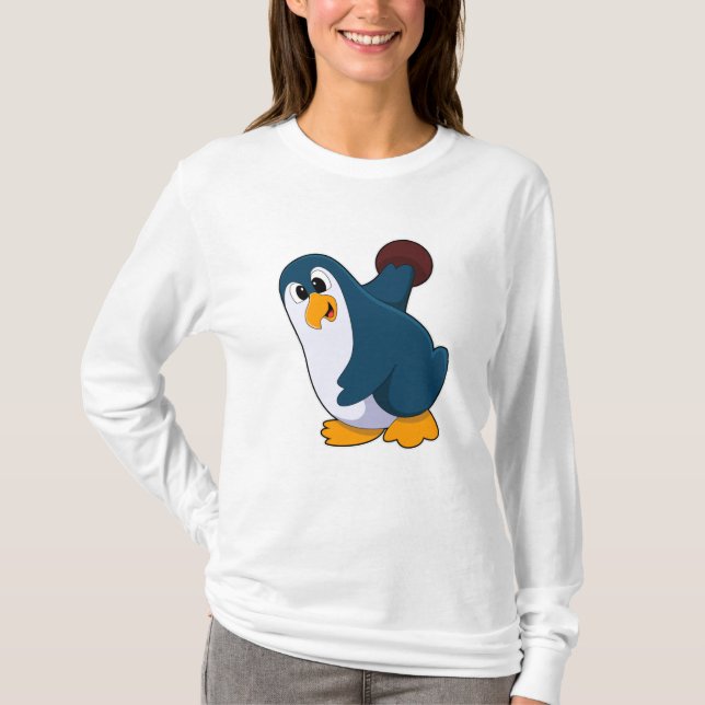 Camiseta Pingüino en el Bowling con bolas (Anverso)