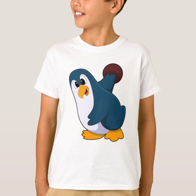 Camiseta Pingüino en el Bowling con bolas (Anverso)