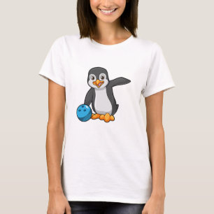 Camiseta Pingüino en el Bowling con bolas