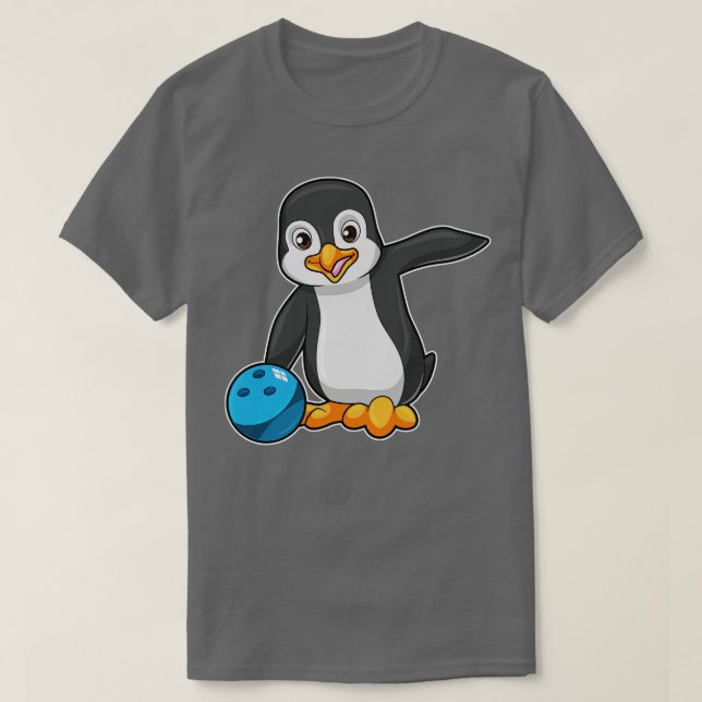 Camiseta Pingüino en el Bowling con bolera 2 (Diseño del anverso)