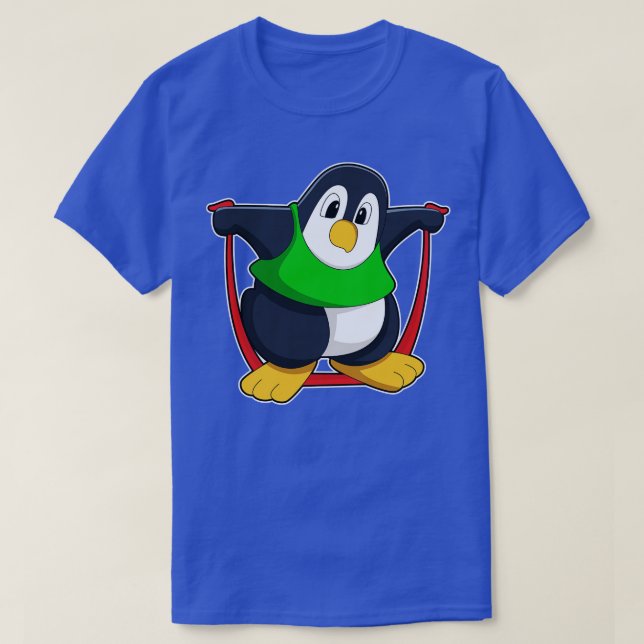 Camiseta Pingüino en Gimnasio con cuerda para saltar (Diseño del anverso)