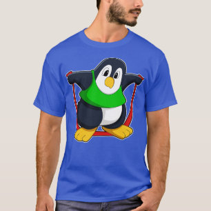 Camiseta Pingüino en Gimnasio con cuerda para saltar