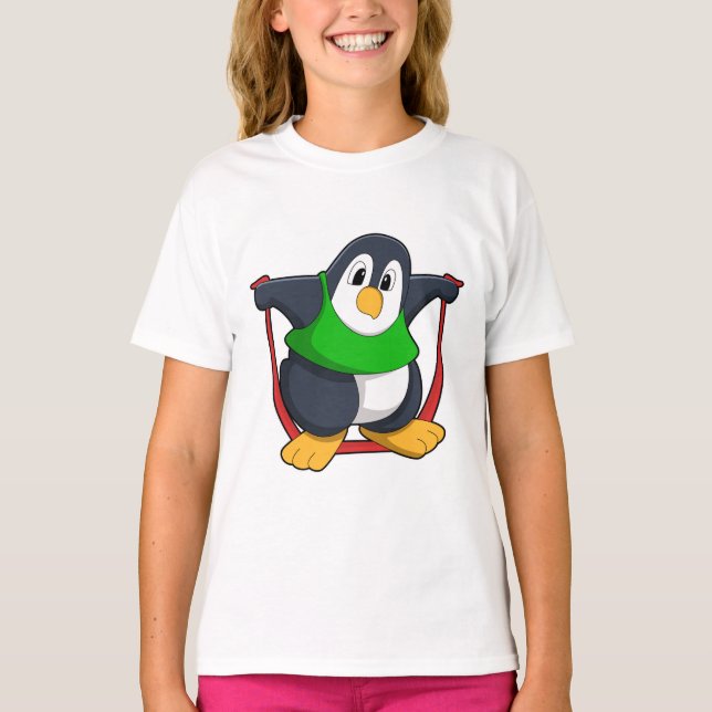 Camiseta Pingüino en Gimnasio con cuerda para saltar.PNG (Anverso)