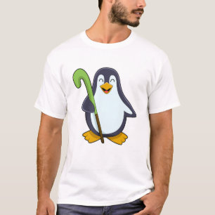 Camiseta Pingüino en hockey con bate de hockey