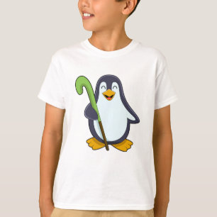 Camiseta Pingüino en hockey con bate de hockey