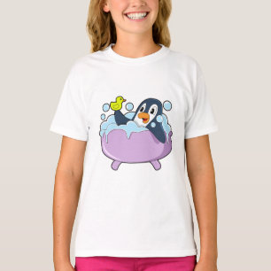 Camiseta Pingüino en la bañera con pato