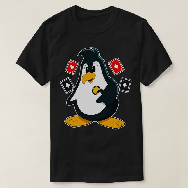 Camiseta Pingüino en las cartas 1 (Diseño del anverso)