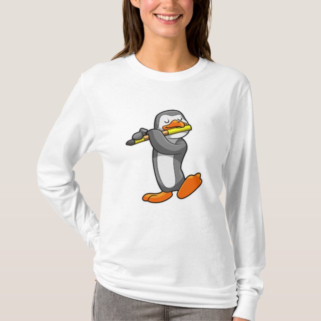 Camiseta Pingüino en Music with Flute (Anverso)