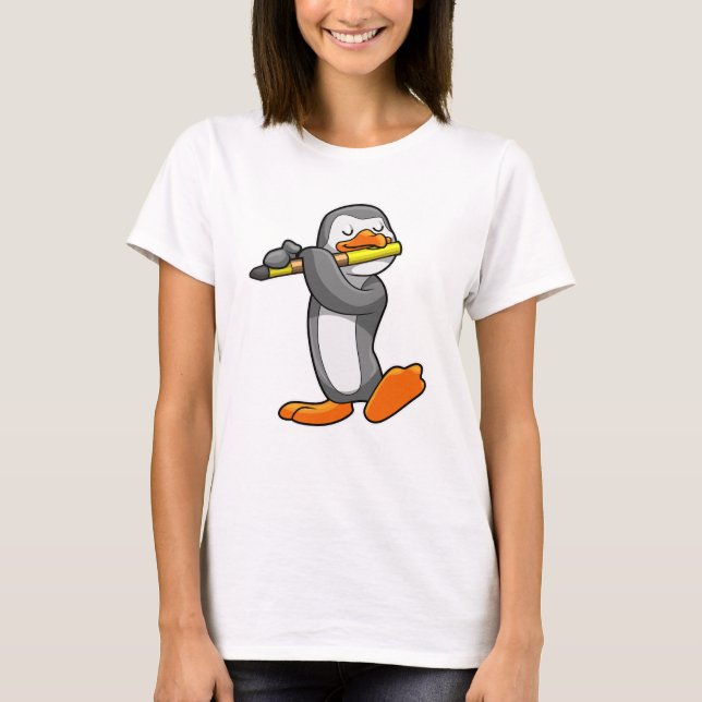 Camiseta Pingüino en Music with Flute (Anverso)