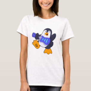 Camiseta Pingüino en Música con Guitarra