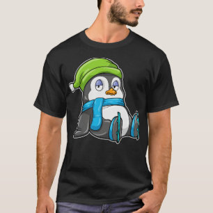 Camiseta Pingüino en patinaje sobre hielo con Gorra 1