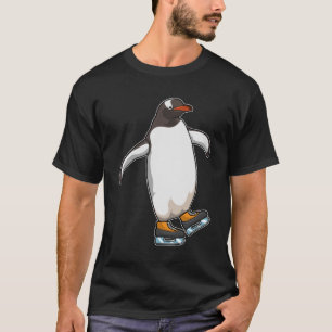 Camiseta Pingüino en patinaje sobre hielo con patines de hi