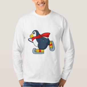 Camiseta Pingüino en patinaje sobre hielo con patines de hi