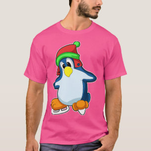 Camiseta Pingüino en patinaje sobre hielo con patines de hi