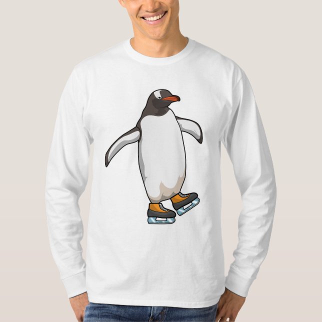Camiseta Pingüino en patinaje sobre hielo con patines de hi (Anverso)