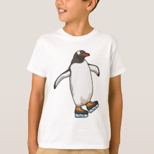 Camiseta Pingüino en patinaje sobre hielo con patines de hi
