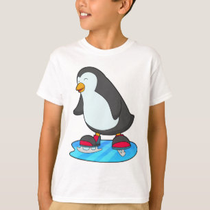 Camiseta Pingüino en patinaje sobre hielo con patines de hi