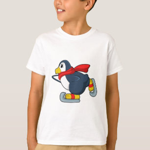 Camiseta Pingüino en patinaje sobre hielo con patines de hi